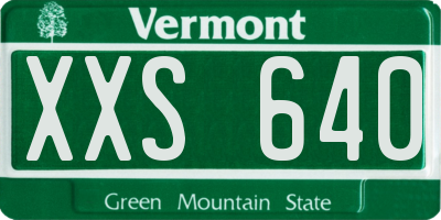 VT license plate XXS640