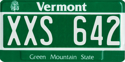 VT license plate XXS642