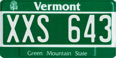 VT license plate XXS643