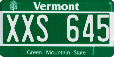 VT license plate XXS645