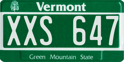 VT license plate XXS647