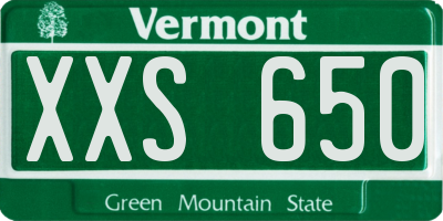 VT license plate XXS650