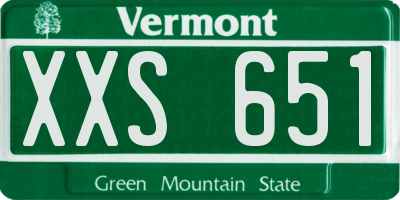 VT license plate XXS651