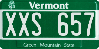VT license plate XXS657