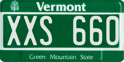 VT license plate XXS660