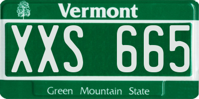 VT license plate XXS665