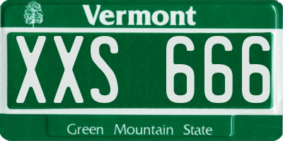 VT license plate XXS666