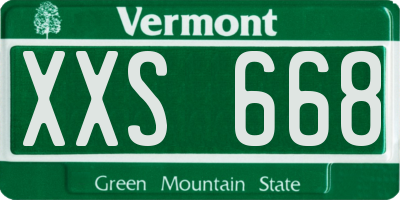 VT license plate XXS668