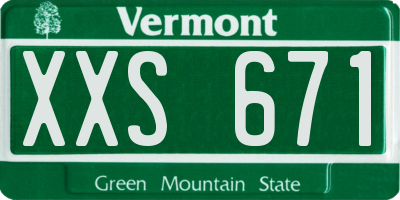 VT license plate XXS671