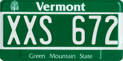 VT license plate XXS672