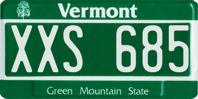 VT license plate XXS685