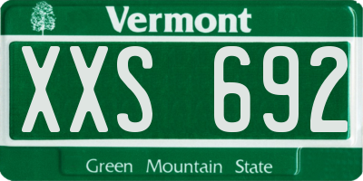 VT license plate XXS692