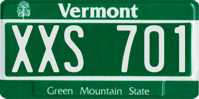 VT license plate XXS701