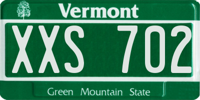 VT license plate XXS702