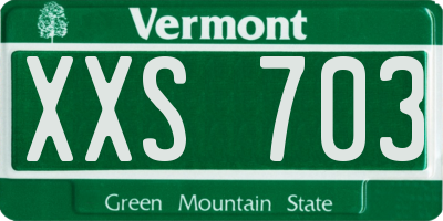 VT license plate XXS703