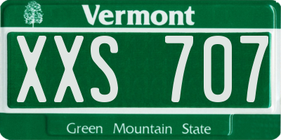 VT license plate XXS707