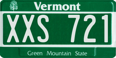 VT license plate XXS721