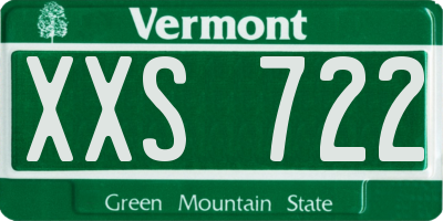 VT license plate XXS722