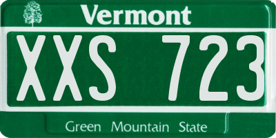 VT license plate XXS723