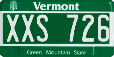 VT license plate XXS726