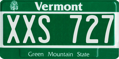 VT license plate XXS727
