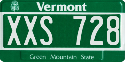 VT license plate XXS728