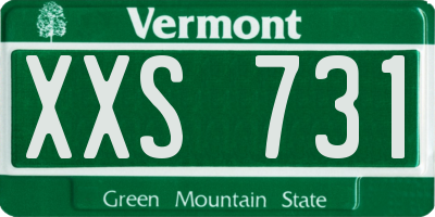 VT license plate XXS731