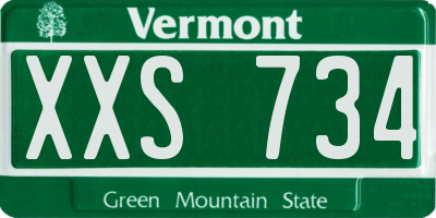 VT license plate XXS734