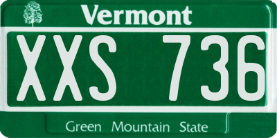 VT license plate XXS736