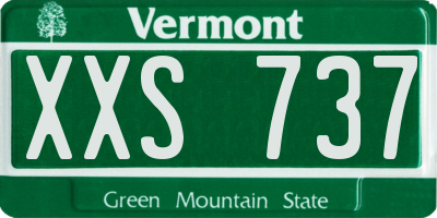 VT license plate XXS737