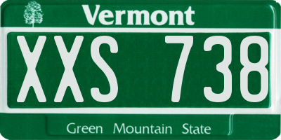 VT license plate XXS738