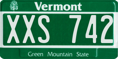 VT license plate XXS742