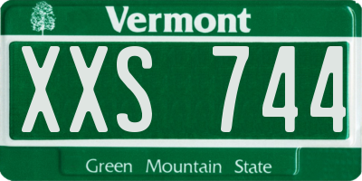 VT license plate XXS744