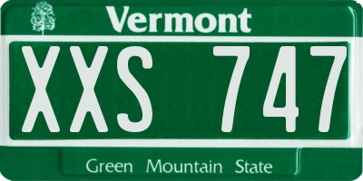 VT license plate XXS747