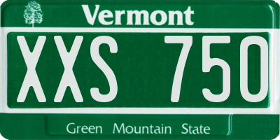 VT license plate XXS750