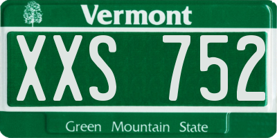 VT license plate XXS752