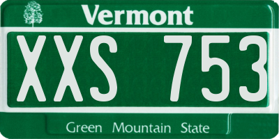 VT license plate XXS753