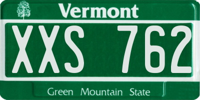 VT license plate XXS762