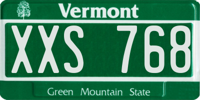VT license plate XXS768