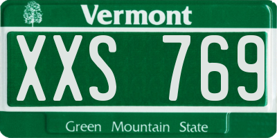 VT license plate XXS769