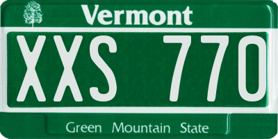 VT license plate XXS770