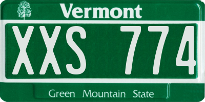 VT license plate XXS774
