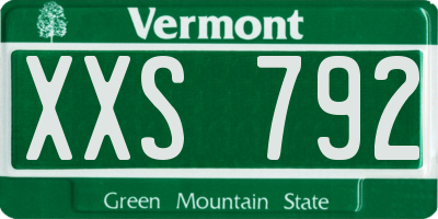 VT license plate XXS792