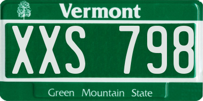 VT license plate XXS798