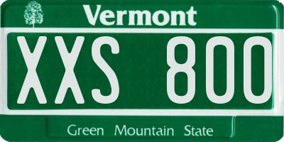 VT license plate XXS800