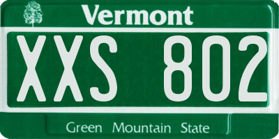 VT license plate XXS802