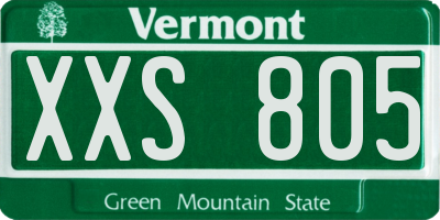 VT license plate XXS805