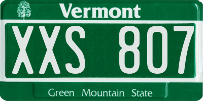 VT license plate XXS807