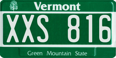 VT license plate XXS816