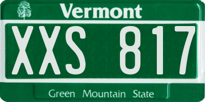 VT license plate XXS817